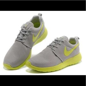 Nike Roshe - women's 9.5 - green and grey